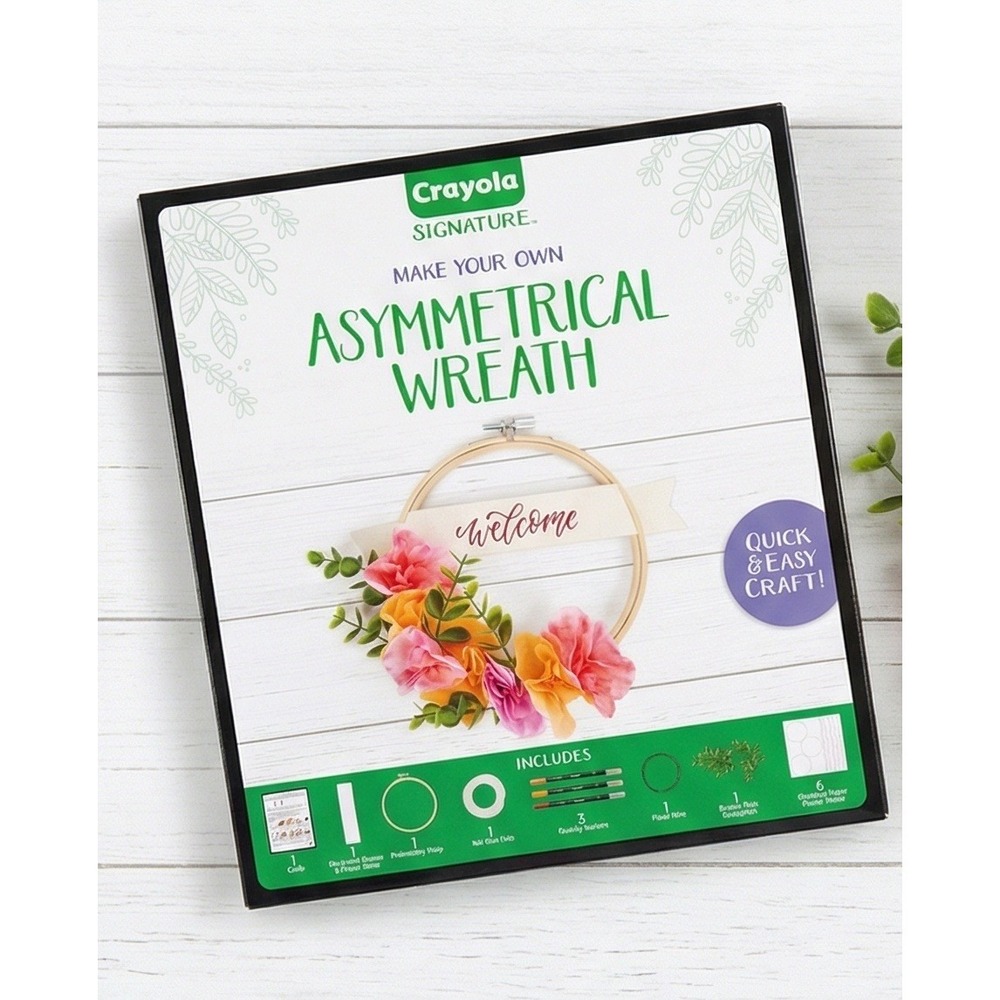 Crayola‎ Signature Make Your Own Asymmetrical Wreath DIY Craft Kit NIB